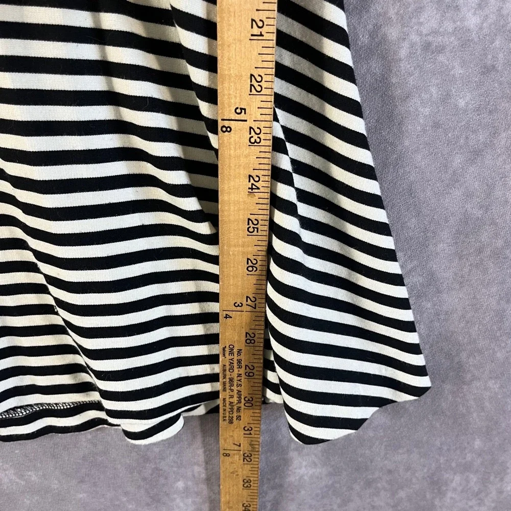 Free People Striped Fit and Flare Dress Womens Small Black White Sleeveless Zip